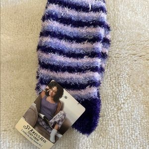 St Johns Bay Purple Fuzzy Socks